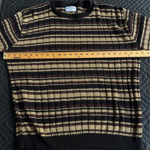 Alfred Dunner Sweater Womens Plus Size 2X (tag3X) Gold Black Shimmer Long Sleeve - Picture 6 of 9
